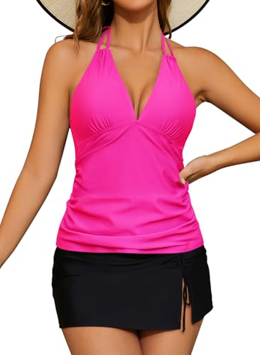 Maillot de bain gainant dos nu tankini pour dissimuler le ventre avec élégance et confort