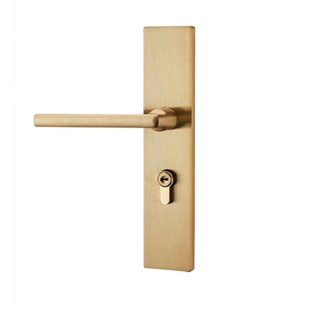 MOBYGKFY Mute Interior Door Lock Scandinavian Minimalist Brass Wooden