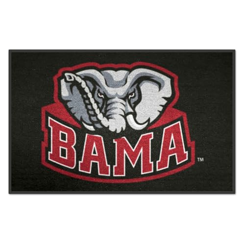 FANMATS 3761 NCAA -Alabama Crimson Tide Starter Mat Accent Rug - 19in. x 30in. | Sports Fan Home Decor Rug and Tailgating Mat - Elephant Logo, Black