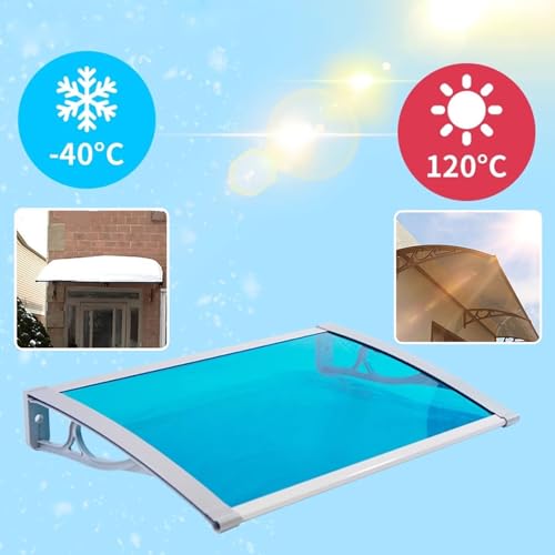 Auvent de porte en polycarbonate avec installation facile abri extérieur 70x100 - 4