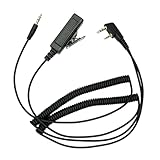 H HAOSHENGDA 2-Pin K1 to 3.5mm Audio Adapter with PTT and Mic (Push to Talk) Compatible for BaoFeng, Kenwood, Retevis, Pxton, BTECH Radios & 3.5mm Audio Input Interface Headsets with Built-in Mics