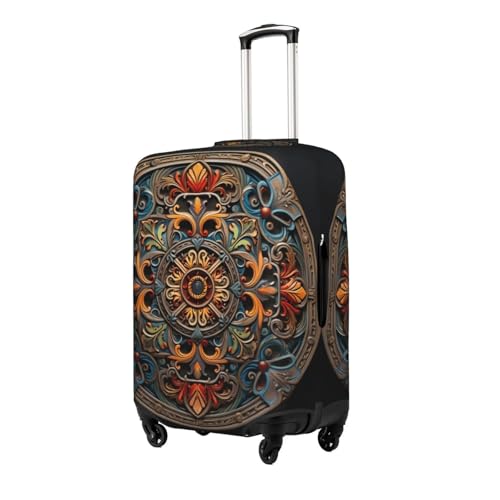 Medallion Multi Print Travel Elastic Suitcase Luggage Baggage Cover Protector, Washable And Anti-Scratch2