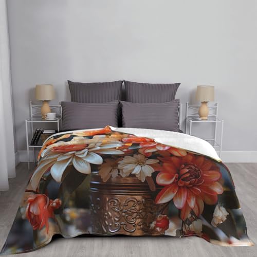 Couverture pour canapé à fleurs 152x127cm en flanelle de microfibre - 6