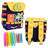 Busy Board -Elderly Backpack with Buckles and Learning Activity Toys - Dementia Activities for Seniors-Sensory Toy Backpack for Adults with Dementia, Gifts for Dementia or Alzheimer's Patients.