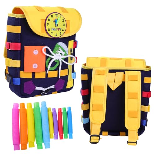 Busy Board -Elderly Backpack with Buckles and Learning Activity Toys - Dementia Activities for Seniors-Sensory Toy Backpack for Adults with Dementia, Gifts for Dementia or Alzheimer's Patients.
