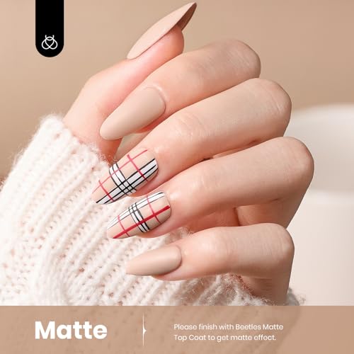 Image of Beetles Nude Gel Polish, 1Pcs 15ml Neutral Gel Polish Brown Beige Tan Nail Polish Cozy Vibes, Soak Off Uv LED Polish Manicure Salon DIY Home Fall Nail Art Colorful Bottle
