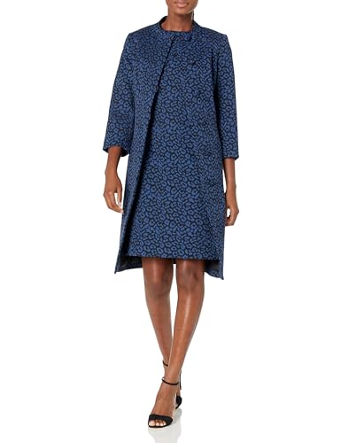 Women's Animal Jaquard Sheath Dress with Topper Jacket