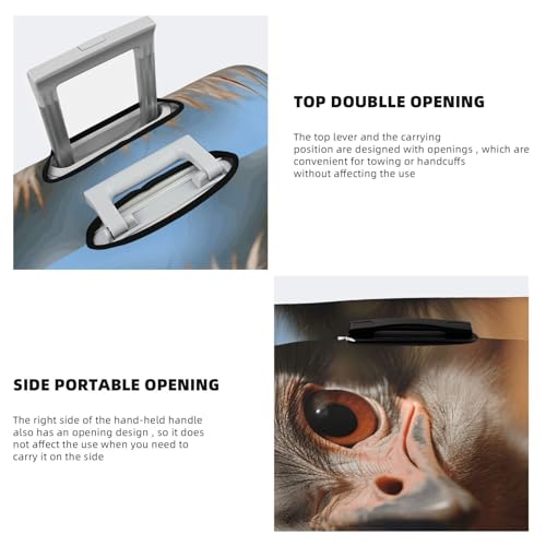 Elastic Travel Luggage Cover for Suitcase Tsa Approved Stretch Scratch-Resistant Suitcase Protector Cover Washable Cute Ostrich Baggage Covers Fits 18-32 Inch Luggage Case4