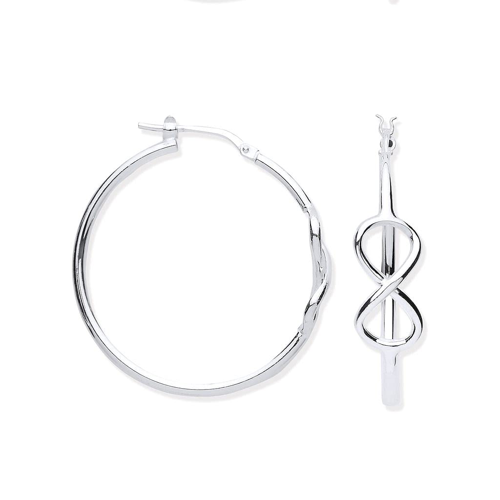 Infinity Hoop Earrings for Women Sterling Silver