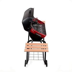Americana 9325U8.181 Portable Compact Easy Clean 200 Square Inch 3 Heating Zone Electric Cart Grill with Two Folding Tables and Wire Shelf, Red Americana 9325U8181 Portable Compact Easy Clean 200 Square Inch 3 Heating Zone Electric Cart Grill with Two Folding Tables and Wire Shelf Red