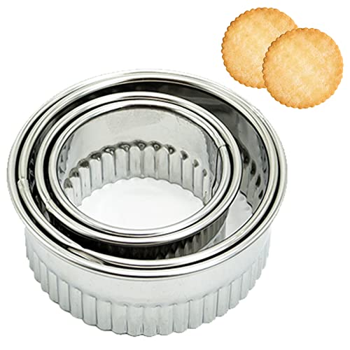 4 Stück Ausstecher rund Ausstechformen Ringe Keksformen Edelstahl Circle Cookie Cutter 4.3 cm-7.5 cm Donut Ausstecher Ring für Plätzchen Keks Kekse Gebäck