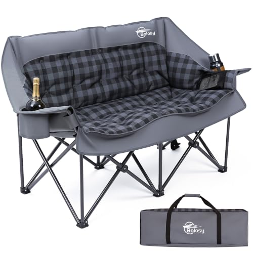 Bolosy Silla Doble de Camping con Acolchado Thick Padded Double Chair