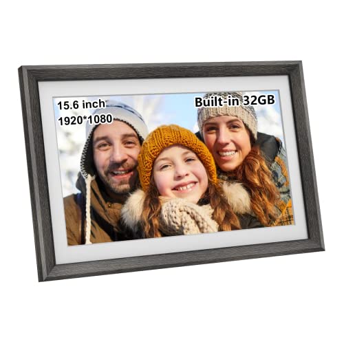 Large 15.6 Inch Frameo 32Gb Storage Wifi Digital Picture Frame 1920 * 1080 Ips Fhd Smart Digital Photo Frame Wall Mountable Auto-Rotate Ios And Android Simple Setup To Share Photos Or Video Gifts #TOP14