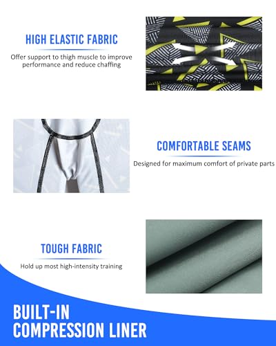Image of maamgic Mens 5 inch Gym Running Shorts for Men 2 in 1 Quick Dry Workout Athletic Shorts