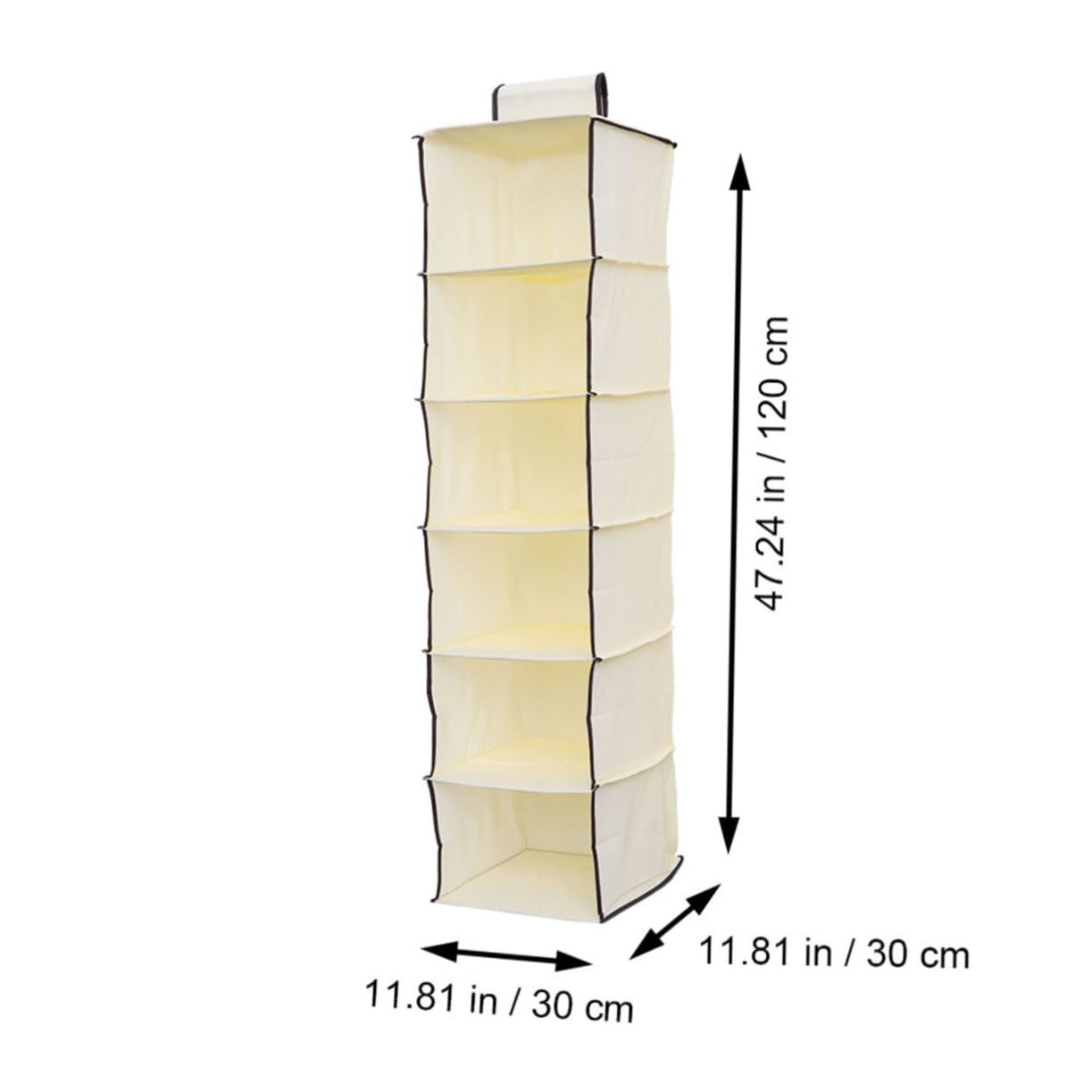 OKUMEYR 1pc Hanging Closet Organizer Bag Beige Storage Pockets for Wardrobe Bedroom Bathroom Sturdy Design for Multi Purpose Use