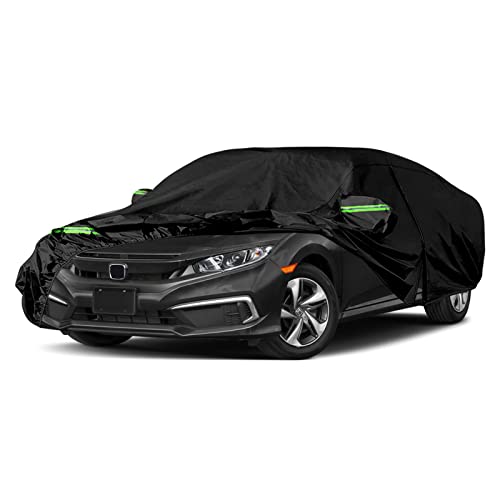 Image of Waterproof Car Cover Replace for 2011-2025 Honda Civic Sedan, 6 Layers All Weather Custom-fit Car Cover with Zipper Door & Windproof Bands for Snow Rain Dust Hail Protection