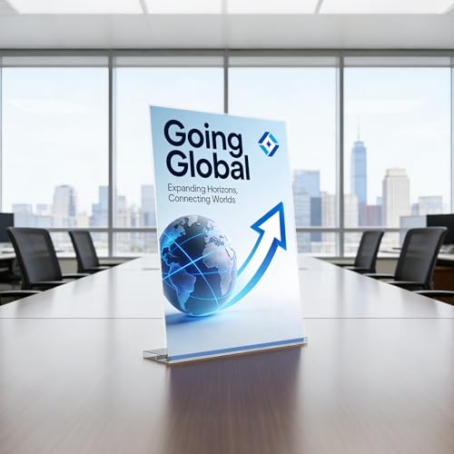 Acrylic Sign Holder 8.5 x 11 Inch, Clear Double Side Vendor Booth Stand Table Sign Holder, Vertical Desktop Display Menu Holder(6 PACK)