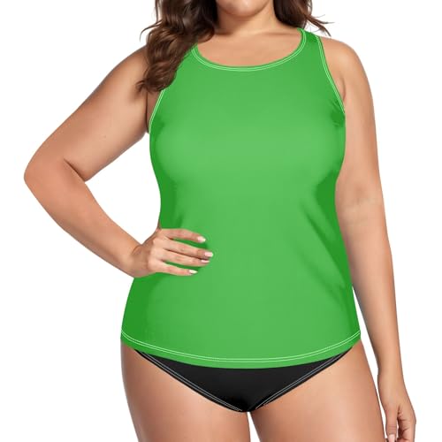 CHIFIGNO Horizon Blue High Neck Tankini Swimsuits for Women Supportive Womens Tankini Tops Only4
