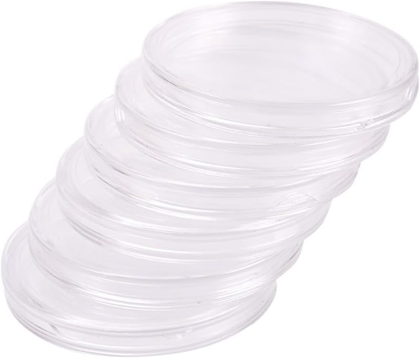 FABULETTA 30P Clear Plastic Coin Capsules, 40mm Silver Coin Storage for Collectors, Holder Cases for American Silver 1 Oz Coin