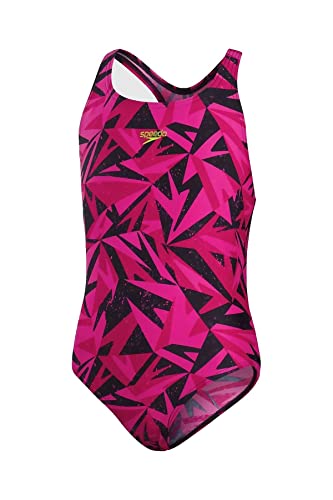 Speedo HyperBoom Logo Medalist Bañador Niñas, Negro/Rosa, 13-14 Años