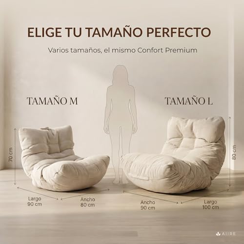 Miniatura 8 de Aiire Puff Salon De Lujo Xxl - Sofa Puf Gigante Moderno De Diseño - Modelos De Puffs O Bean Bag Chair Grandes Con Relleno Incluido Para Adultos O Decoracion Habitacion Juvenil Gris Oscuro