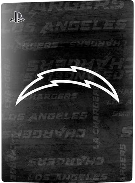 Skinit Decal Gaming Skin Compatible with PS5 Bundle - Officially Licensed NFL Los Angeles Chargers Black & White Design
