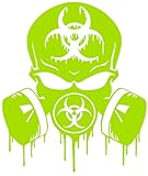 Skull Dripping Biohazard Respirator Decal by UR Impressions Vinyl Sticker for Cars Trucks SUV Motorcycle Window Graphics | Lime Green | 5.5 X 5 inch | URI349-LG