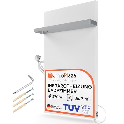 Infrarot Heizstrahler 270 W bis 7m2 Badheizkörper Handtuchhalter - Infrarot Wandheizung Elektrisch - Infrarotheizung mit Thermostat - Bad Heizkörper - Elektroheizung Energiesparend TermoPlaza Infrarot Heizstrahler 270 W bis 7m2 Badheizkörper Handtuchhalter - Infrarot Wandheizung Elektrisch - Infrarotheizung mit Thermostat - Bad Heizkörper - Elektroheizung Energiesparend TermoPlaza