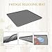 lisetar Mini Fridge Silicone Mat 60x60cm, Floor Protector with 0.8Inch Raised Edges, Washing Machine & Freezer Drip Tray, Dryer Drip Pan, Wine Cabinet & Coffee Machine Floor Mat(Dark Gray)