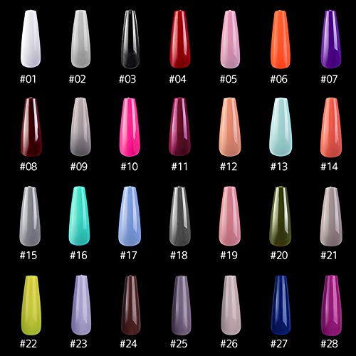 100Pcs Long Fake Nails Coffin Glossy Press on Nails Ballerina Acrylic False Nails Tips Party Prom for Women and Girls 42 Colors (41Christmas color)