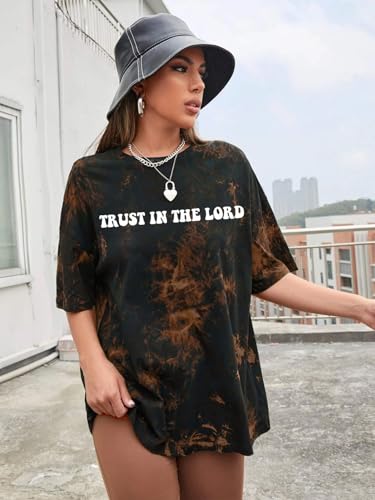 Oversized Tshirt Christian Shirts Short Sleeve Faith Letter Print Tee Shirt Casual Loose Tops3