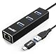 Atolla USB LAN Adapter mit Aluminiumgehäuse und USB Hub