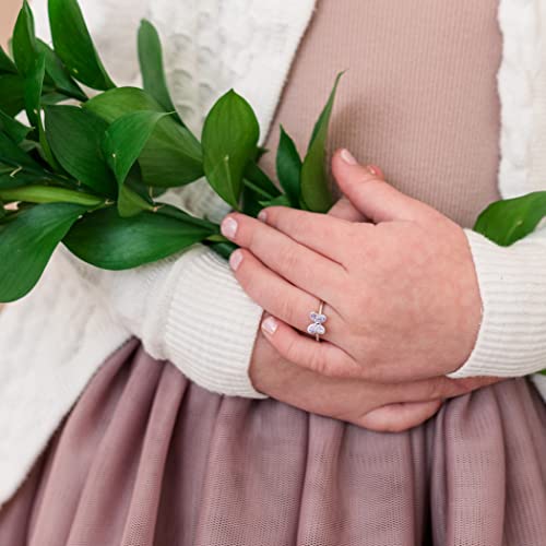 Precious Pieces Girls Sterling Silver Butterfly CZ Simulated Birthstone Baby Ring for Little Girls, Kids and Toddlers3