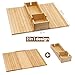Bamboo Sofa Armrest Tray - Couch Arm Tray with Detachable Couch Cup Holder - 2 in 1 Anti-Slip Foldable Sofa Armchair Caddy Table - Cup Holder for Drinks Cellphone Snacks, Remote