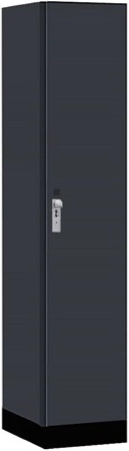 Salsbury 15" Wide Premier Wood Locker-Single Tier-1 Wide-6 Feet High-21 Deep-Carbon Mesh-Silver Hasps