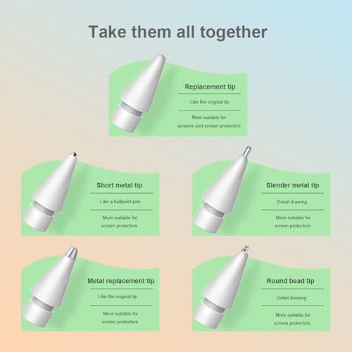 Image of Nib Tips for Apple Pencil Tips, Apple Pencil Pro Tips Set, Professional Sturdy Apple Pen Tips Replacement with Blue Case Accessories Compatible with iPad Pencil 2 /1 USB C Tips(6 PCS)
