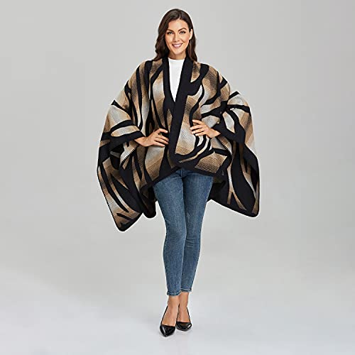 Bakerdani Women's Winter Wrap Blanket Poncho Cape Shawl Cardigans4