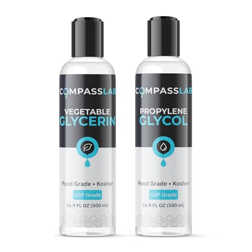 Compass Laboratory Propylene Glycol & Vegetable Glycerin - 500mL Each | USP-Grade, High-Purity...