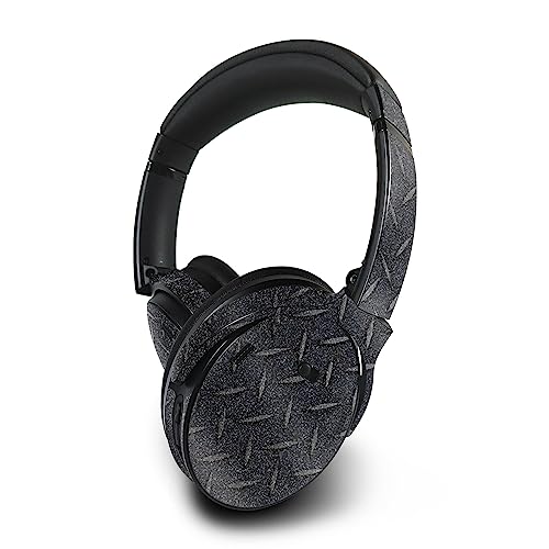 Image of MightySkins Glossy Glitter Skin Compatible with Bose QuietComfort 45 Headphones Black Diamond Plate | Protective, Durable High-Gloss Glitter Finish | Easy to Apply