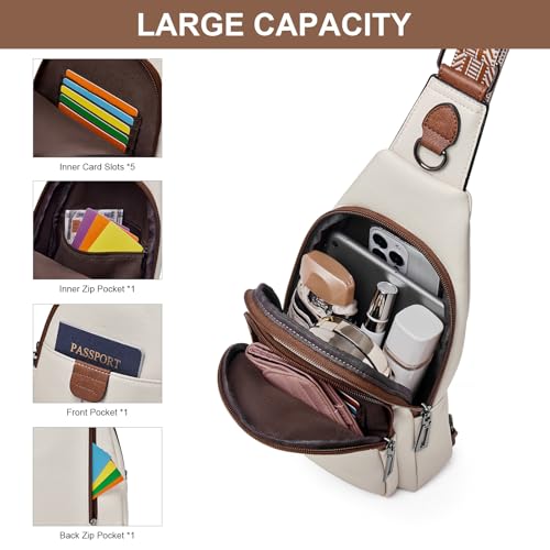 Image of cakang Womens Sling Bag Crossbody Bags for Women Vegan Leather Sling Backpack Daypack Fanny Pack Crossbody Purse Travel