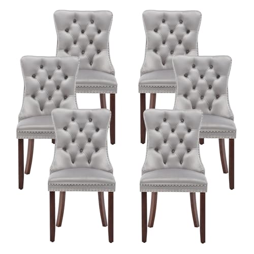 Image of Velvet Dining Chairs, Tufted Kitchen & Dining Room Chairs Set of 6