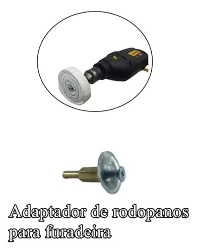 Kit para Polimento espelhamento de metais inox aluminio peças de Moto Roda 10 Pçs para furadeira