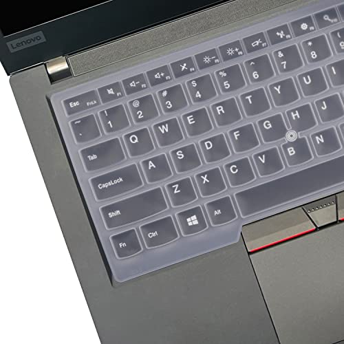 Image of Saco Silicone Skin Keyboard Protector Cover Compatible for Lenovo ThinkPad T14 14 inches Thin and Light Laptop 20W0S03C00 (2021) - Transparent