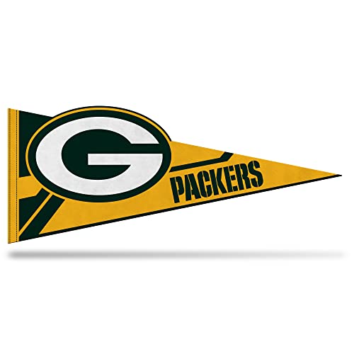 Rico Industries NFL Football Green Bay Packers Soft Felt Pennant - EZ to Hang - Home Décor (Game Room, Man Cave, Bed Room)
