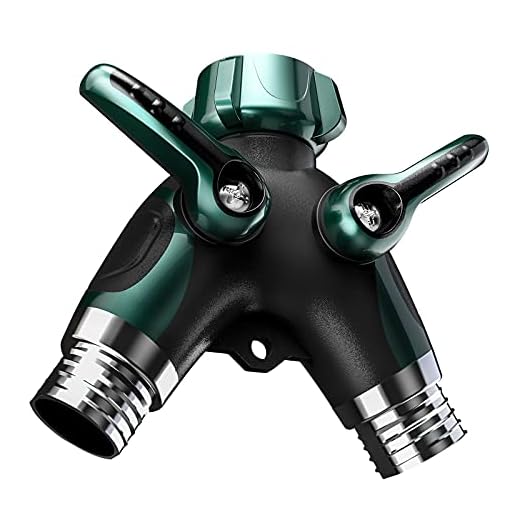 Polma 2 Way Garden Hose Splitter Heavy Duty, Sturdy 3/4 Inch Y Water Hose Connector Metal Body with Shut Off Valves, Water Faucet Splitter with Comfortable Rubberized Grip for outdoor Gardening Hoses