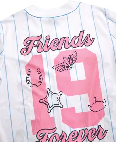 Image of Disney Womens Baseball Jersey Lightweight Graphic Baseball Shirts for Women | 100% Polyester Fabric, Lightweight & Breathable, Mesh or Button-Down Styles