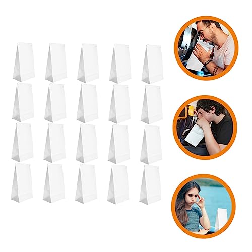 Healvian 50 Pçs Saco De Vômito De Viagem De Papel Kraft Revestido Sacos De Papel Kraft Sacos De Vômi