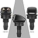 2PCS Front Windshield Washer Nozzles, Windshield Wiper Sprayer Nozzle Jet Kit, Fit for Most Cars Chrysler Subaru BMW Buick Chevrolet Ford Dodge (Black)