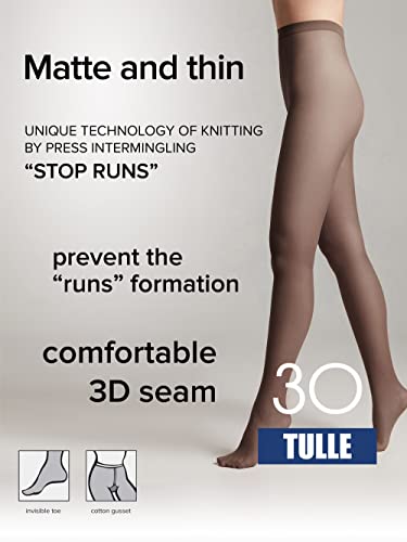 Image of Conte elegant Sheer 30 Denier Matte Pantyhose - Tulle