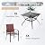 SUNSHINE VALLEY 5 Piece Patio Dining Set for 4, 37”x37” Square Table with Umbrella Hole, 4 Metal Red Chairs, Outdoor Table and Chairs Set for Lawn Backyard and Deck